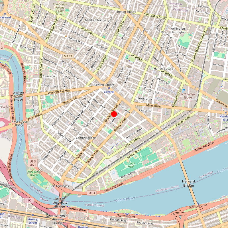Map of Massachusetts Institute of Technology, Cambridge, MA