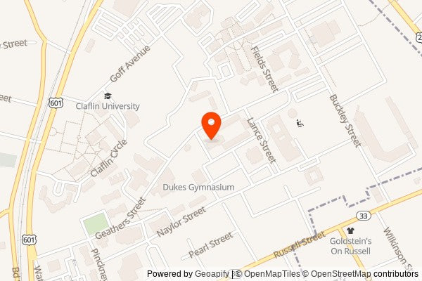 Map of South Carolina State University, Orangeburg, South Carolina (SC)